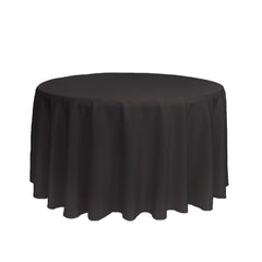 108 inch Polyester Round Tablecloth Black