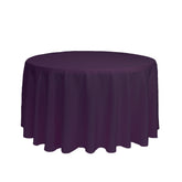 108 inch Polyester Round Tablecloth Eggplant