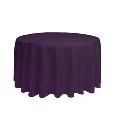 108 inch Polyester Round Tablecloth Eggplant