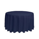 108 inch Polyester Round Tablecloth Navy Blue