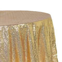 120 inch Glitz Sequin Round Tablecloth Gold