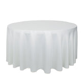 120 inch L'amour Satin Round Tablecloth White