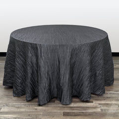 120 inch Crinkle Taffeta Round Tablecloth Black