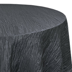 120 inch Crinkle Taffeta Round Tablecloth Black