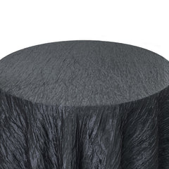 132 inch Crinkle Taffeta Round Tablecloth Black