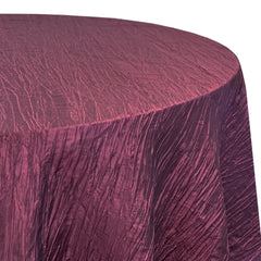 132 inch Crinkle Taffeta Round Tablecloth Eggplant