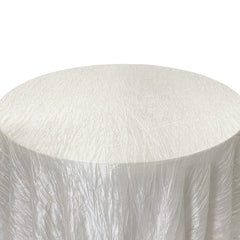 108 Inch Round Crinkle Taffeta Tablecloth Ivory