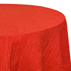 132 inch Crinkle Taffeta Round Tablecloth Red