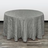 120 inch Crinkle Taffeta Round Tablecloth Platinum