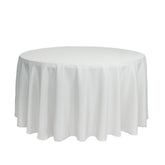 120 inch Polyester Round Tablecloth White