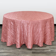 132 inch Crinkle Taffeta Round Tablecloth Coral