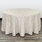 132 inch Crinkle Taffeta Round Tablecloth Ivory