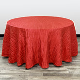 132 inch Crinkle Taffeta Round Tablecloth Red