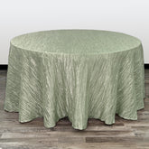132 Inch Round Crinkle Taffeta Tablecloth Sage