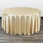 132 inch Satin Round Tablecloth Champagne