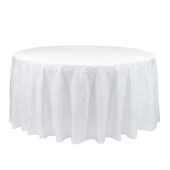 132 inch Glitz Sequin Round Tablecloth White