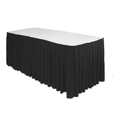 21 ft x 29 inch Polyester Pleated Table Skirt Black