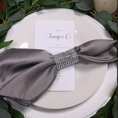 20 inch L'amour Napkins Dark Silver / Platinum (Pack of 10)