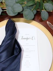 20 inch L'amour Satin Napkins Navy Blue (Pack of 10)