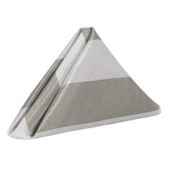 20 inch Satin Cloth Napkins Dark Silver and Gray and White Striped (Pack of 10)