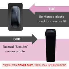 23 Gallon Spandex Slim Jim Narrow Trash Can Cover Black