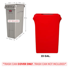 23 Gallon Spandex Slim Jim Narrow Trash Can Cover Red