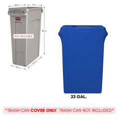 23 Gallon Spandex Slim Jim Narrow Trash Can Cover Royal Blue