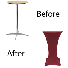 24 inch Highboy Cocktail Spandex Table Cover Burgundy