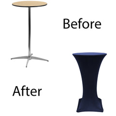 24 inch Highboy Cocktail Spandex Table Cover Navy Blue
