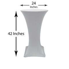 24 inch Highboy Cocktail Spandex Table Cover Silver