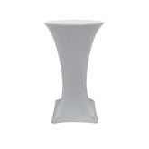 24 inch Highboy Cocktail Spandex Table Cover Silver