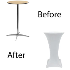 24 inch Highboy Cocktail Spandex Table Cover White