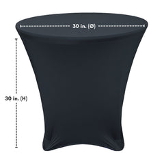 30 x 30 inch Lowboy Cocktail Spandex Table Cover Black
