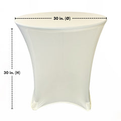 30 x 30 inch Lowboy Cocktail Spandex Table Cover Ivory