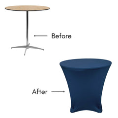 36 x 30 inch Lowboy Cocktail Spandex Table Cover Navy Blue