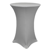 30 inch Highboy Cocktail Round Spandex Table Cover Gray