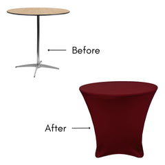 36 x 30 inch Lowboy Cocktail Spandex Table Cover Burgundy