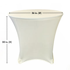 36 x 30 inch Lowboy Cocktail Spandex Table Cover Ivory