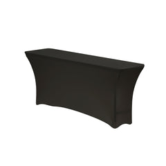 6 Ft x 18 Inches Open Back Classroom Spandex Table Cover Black
