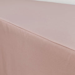4 FT X 24 Inches Rectangular Fitted Polyester Tablecloth Blush
