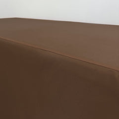 6 ft Fitted Polyester Tablecloth Rectangular Chocolate Brown