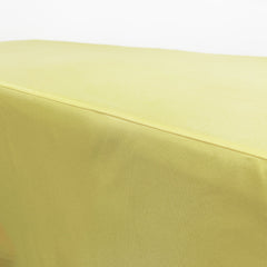 6 ft Rectangular Fitted Polyester Tablecloth Pastel Yellow