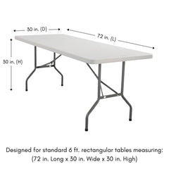 6 ft Rectangular Fitted Polyester Tablecloth Blush
