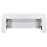 6 ft x 30 inches Fitted Polyester Rectangular Tablecloth Open Back White