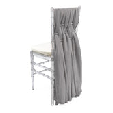 5 Pack 6 Ft Chiffon Chiavari Chair Sashes Silver