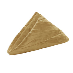 20 Inch Crinkle Taffeta Cloth Napkins Gold (Pack of 10)