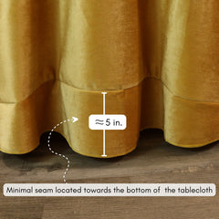 120 Inch Round Velvet Tablecloth Gold