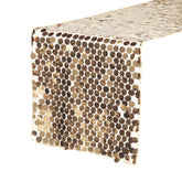 14" x 108" Large Payette Sequin Table Runner Champagne