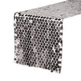 14" x 108" Large Payette Sequin Table Runner Silver