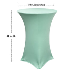30 Inch Highboy Cocktail Round Stretch Spandex Table Cover Mint